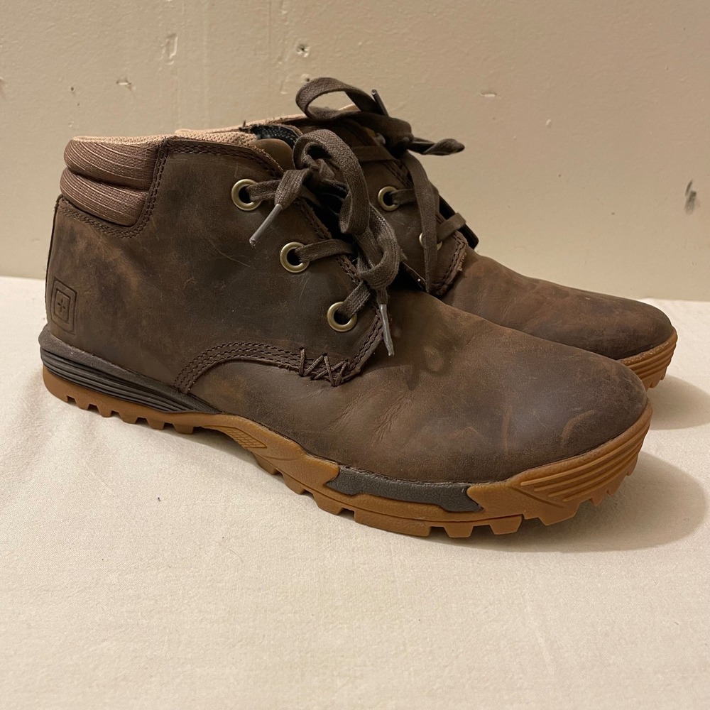 5.11 Tactical Men's Chukka Boots - Dark Brown and Tan Sole